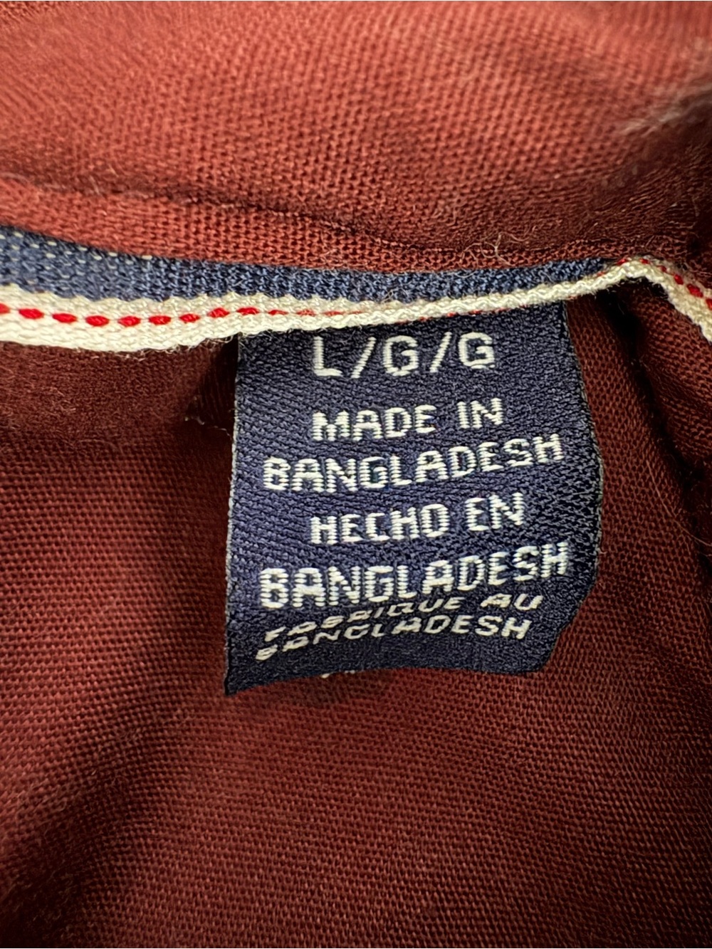 Wrangler Men’s Button-Down Work Shirt - Wine - Picture 4 of 7